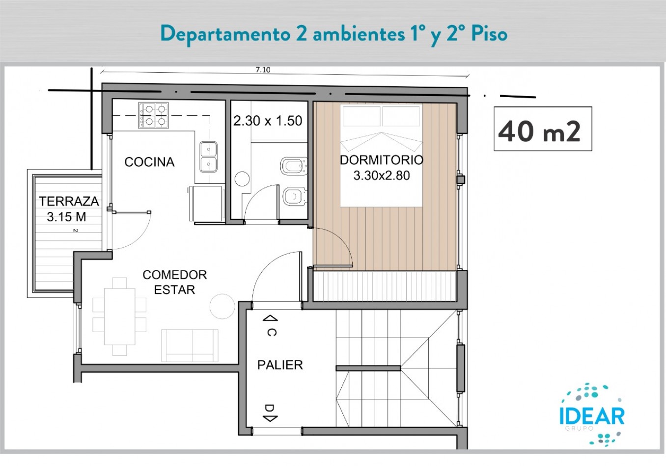 Departamentos 2 amb al frente a estrenar - zona HPC