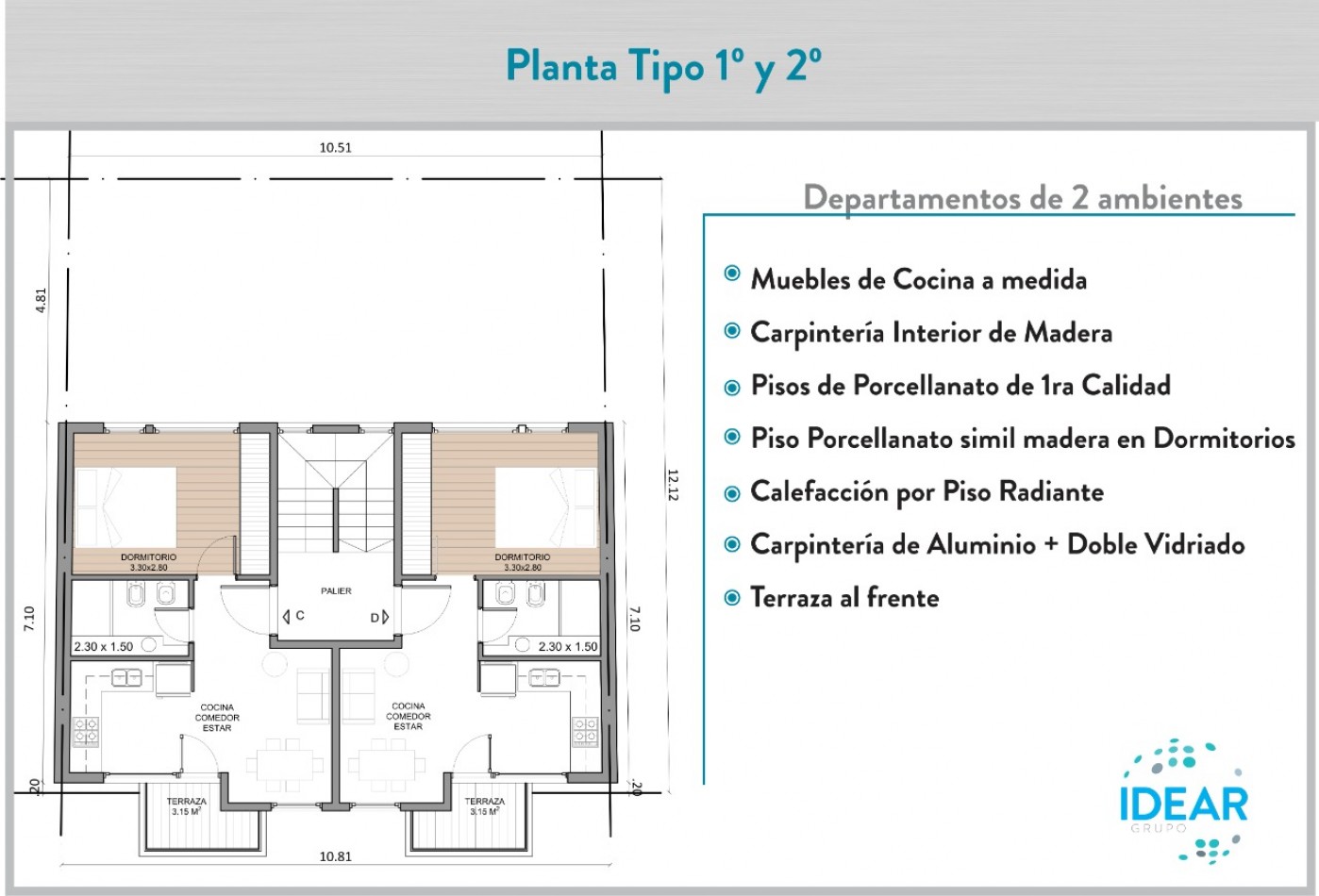 Departamentos 2 amb al frente a estrenar - zona HPC