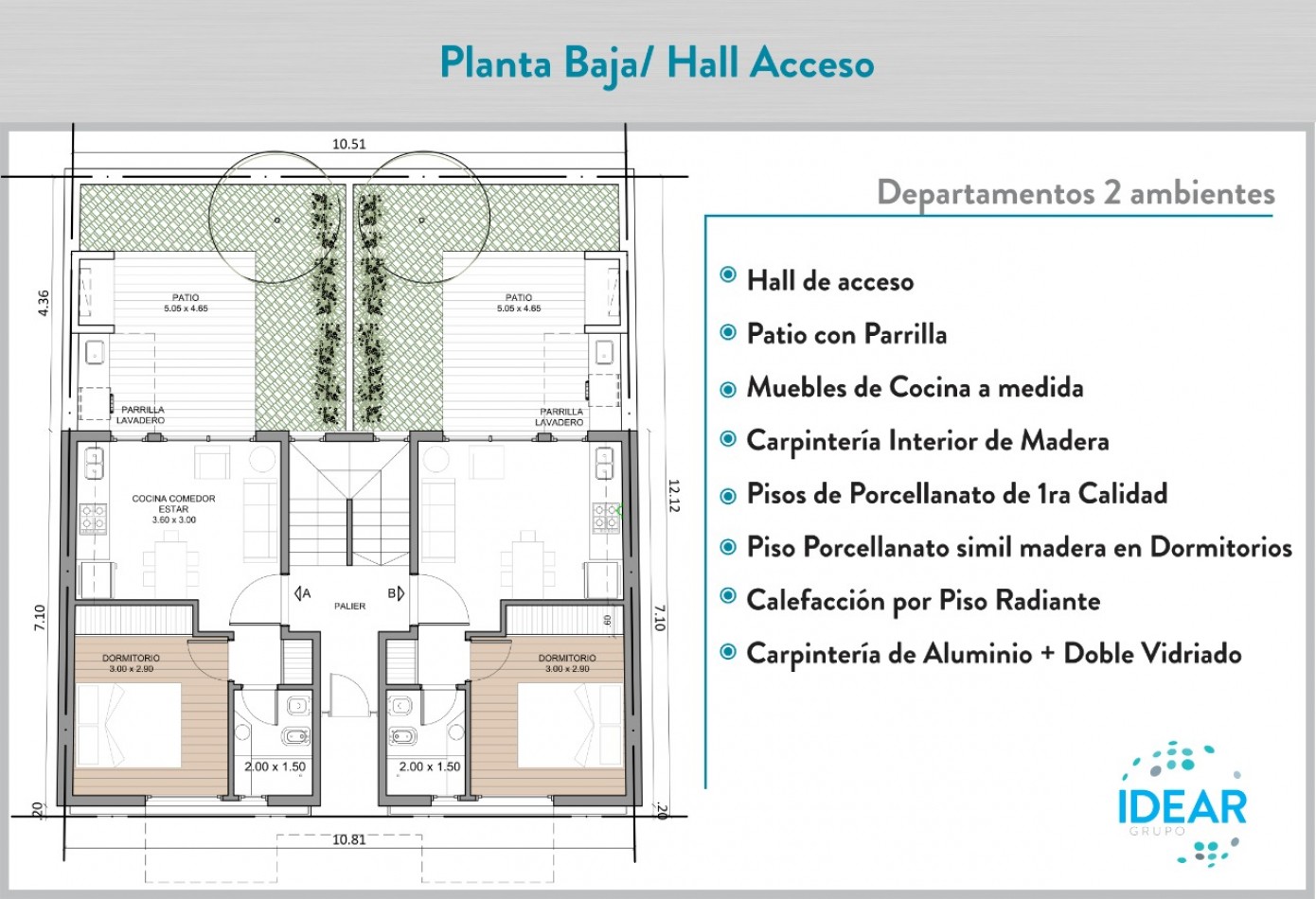 Departamentos 2 amb al frente a estrenar - zona HPC