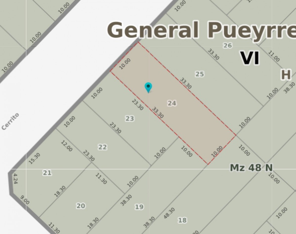 Lote sobre calle Cerrito - zona comercial - Mar del Plata .